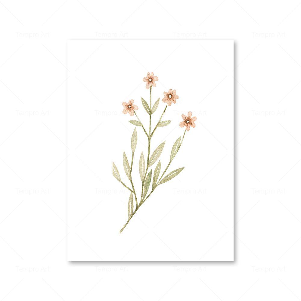 

Акварельный постер с дикими цветами, цветочный настенный художественный принт, ботаническая картина на холсте, настенные панно для сельского дома, Декор для детской комнаты 21x30cm No Frame