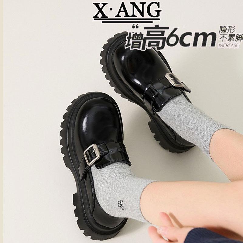 Leather Thick-soled Heightening Children's Spring and Summer New Big Head Small Leather Shoes Thick Heel Single Shoes