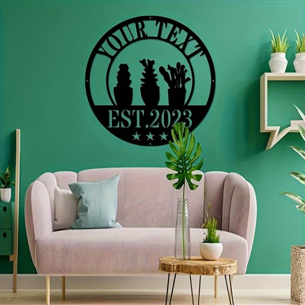 Desert Inspired Metal Wall Art with Custom Family Name 2025 Sturdy Indoor Outdoor Home Decor Nature Theme