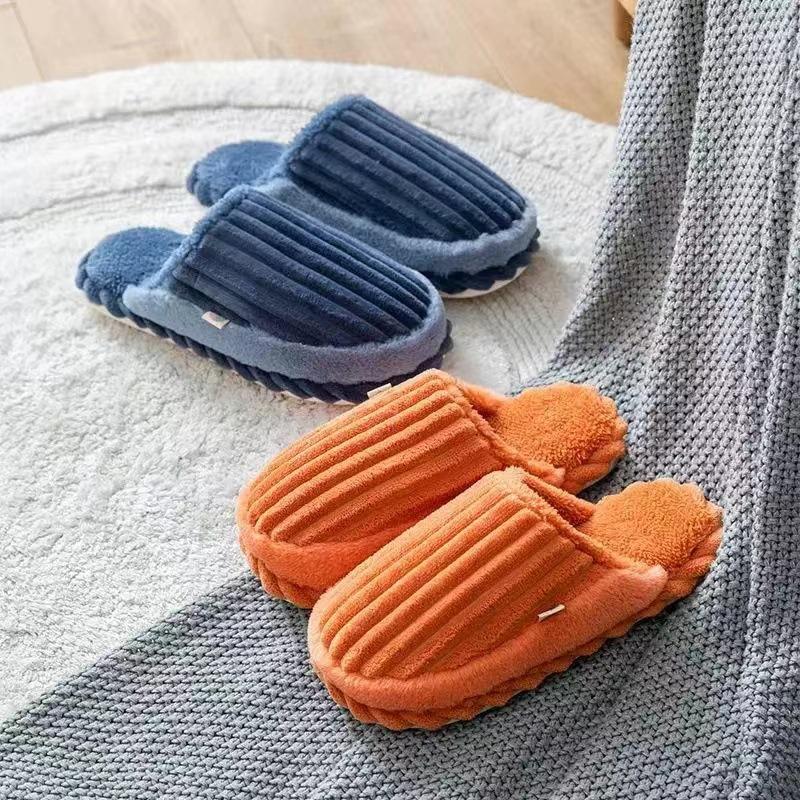 New cotton slippers home thick-soled warm indoor floor shoes non-slip couple autumn and winter shoes