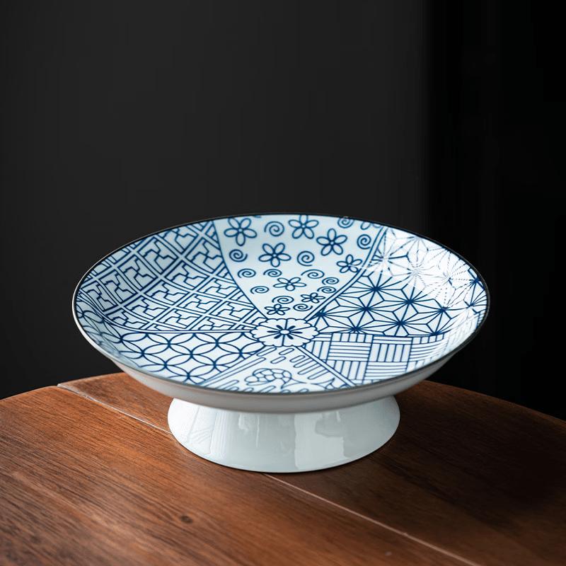 Elegant Ceramic High-Footed Fruit and Snack Plate