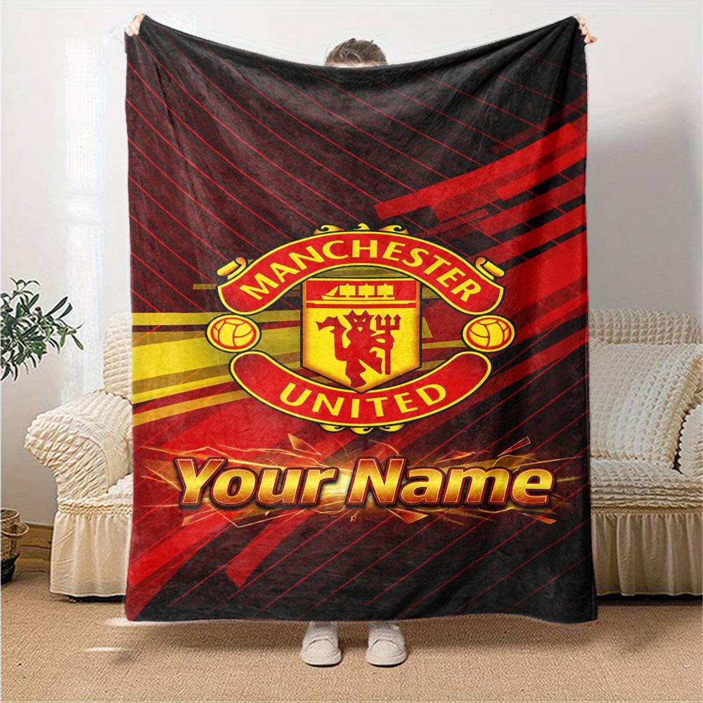 Manchester Personalized Name Blanket Lightweight Customizable Blanket Ultra-Soft Great for Livingroom Chair Couch Picnics All-Season Use