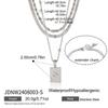 Stainless Steel Geometric Star Cutout Layered Pendant Necklace Women Minimalist Fashion Jewelry
