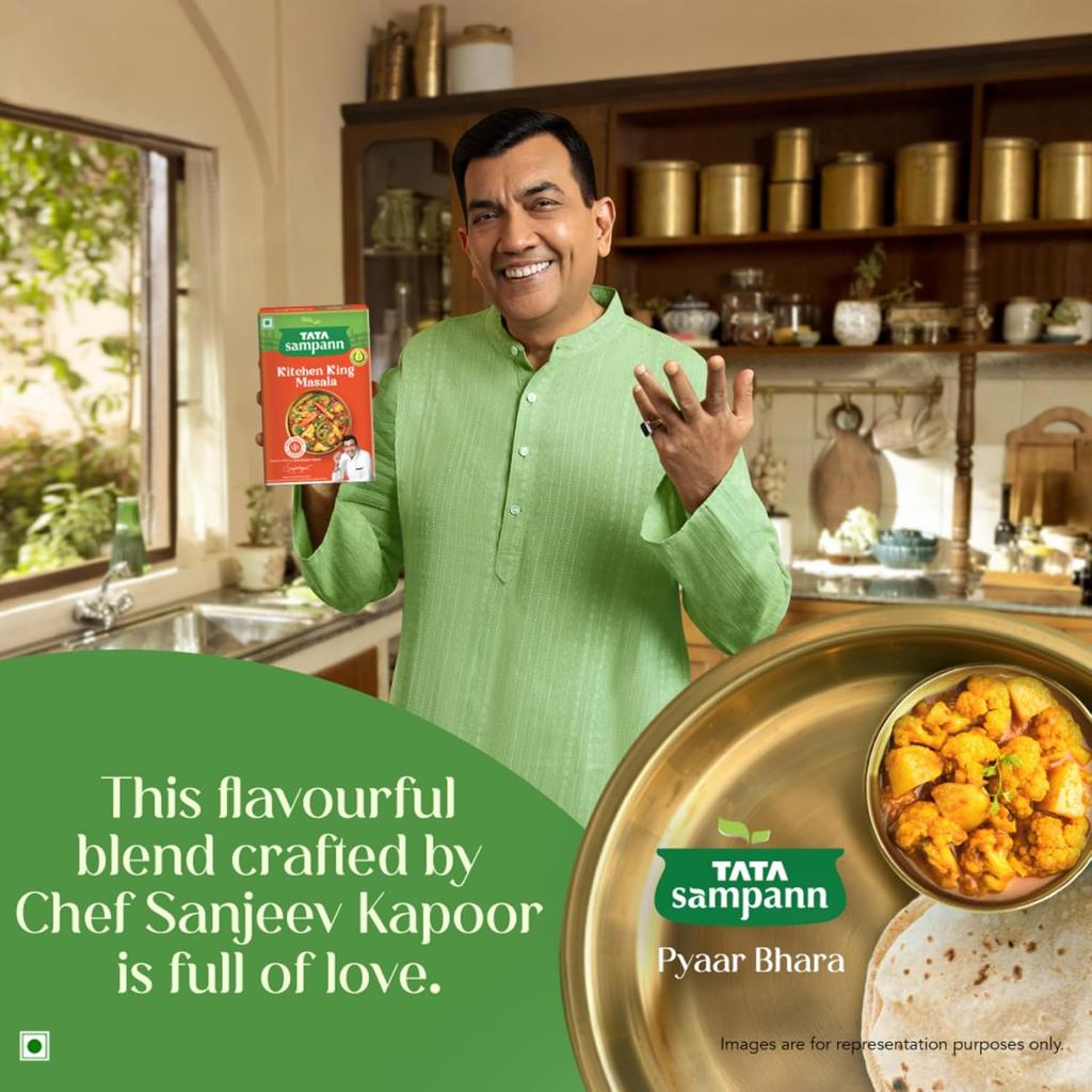 TATA Sampann Kitchen King Masala 100g Pack of 1 Crafted by Chef Sanjeev Kapoor for Rich Aroma and Flavor