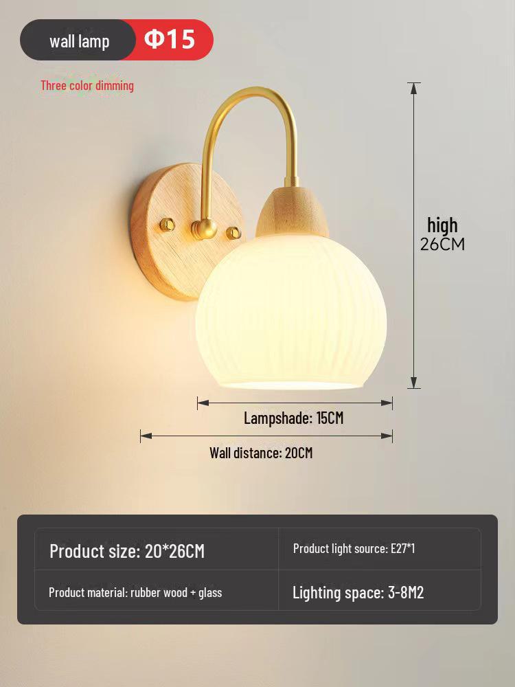 

Настенный светильник в стиле ретро в японском стиле для спальни, гостиной или коридора Three Colors