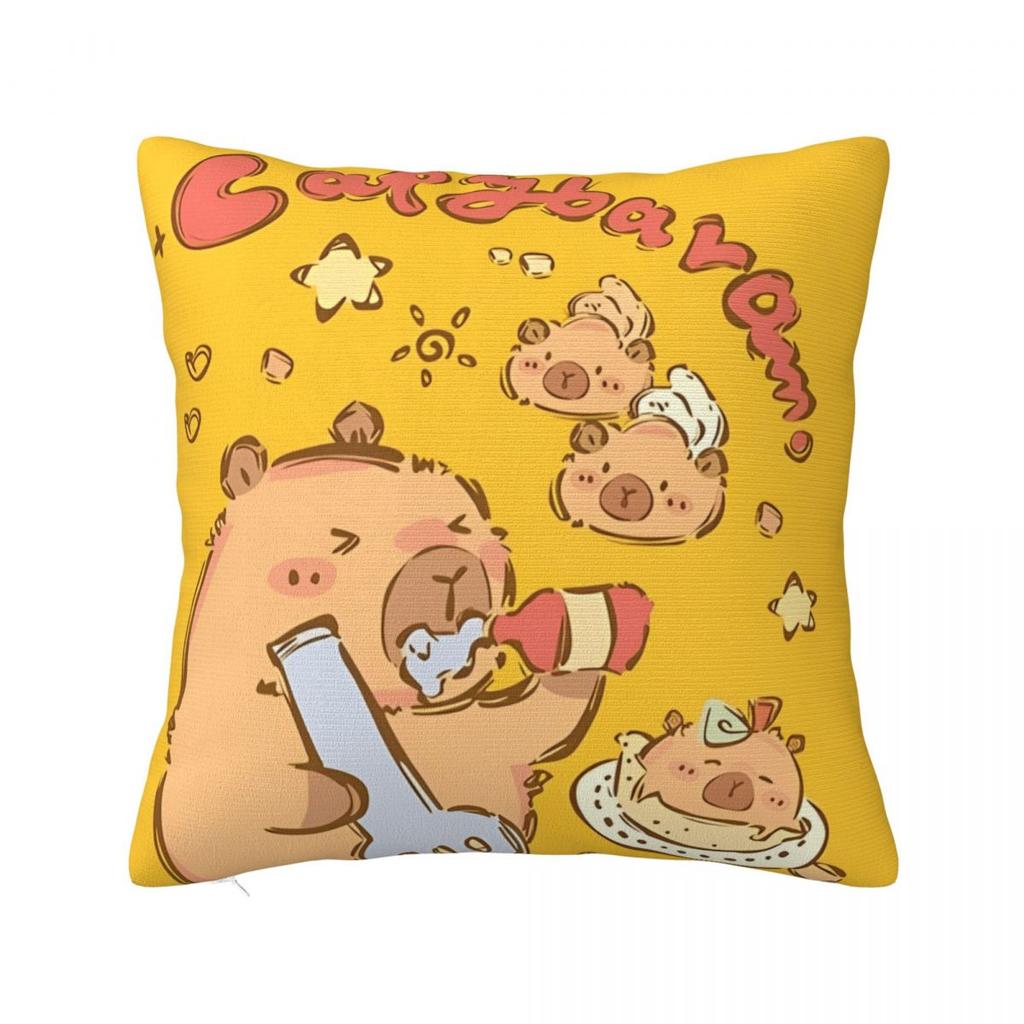 Cute Kapibara Capybara Pillow Case Cartoon Cushion Cover Polyester Graphic Pillow Cover Pillowcases For Sofa Home Decoration