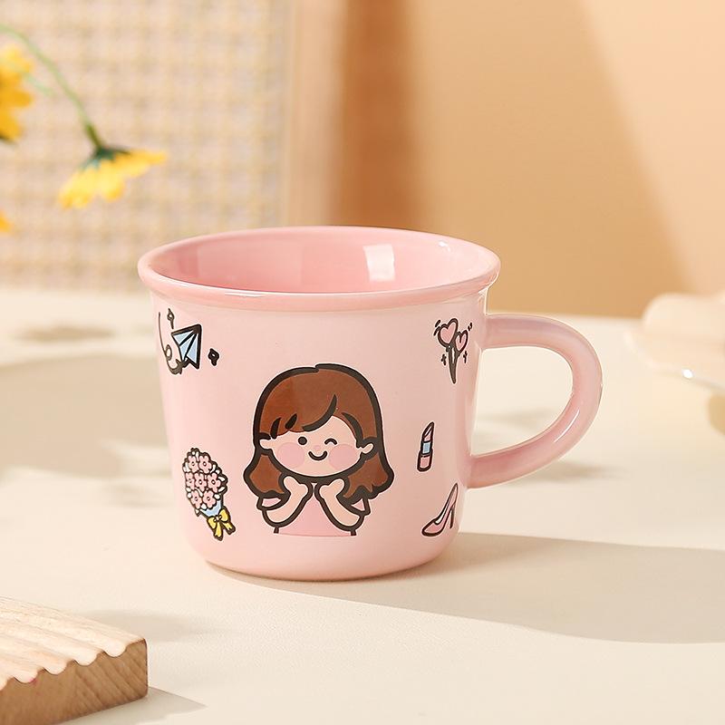 Hrnek pro rodiče a děti, roztomilá sada keramických hrnků, speciální pohár na vodu pro čtyřčlennou rodinu, domácí snídaňový hrnek na mléko pro děti