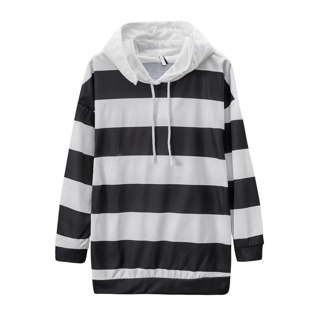 Damen Gestreiftes Langarm Herbst Sweatshirt - Dünnes Oberteil