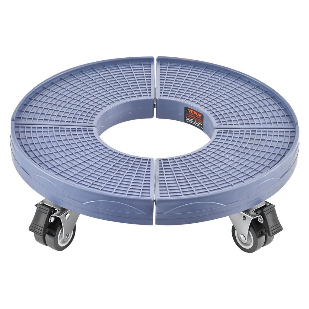 Round Trash Can Dolly with Wheels 15-22.8 in Adjustable Plastic Bin Dolly