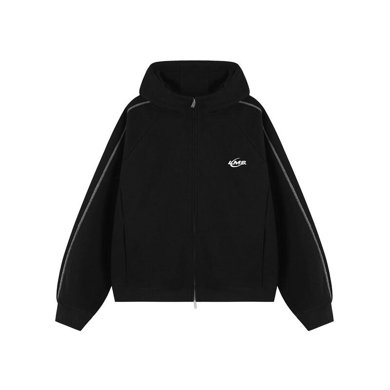 LEMANISM American Trendy Logo Hooded Zipper Cardigan Sweatshirt XL