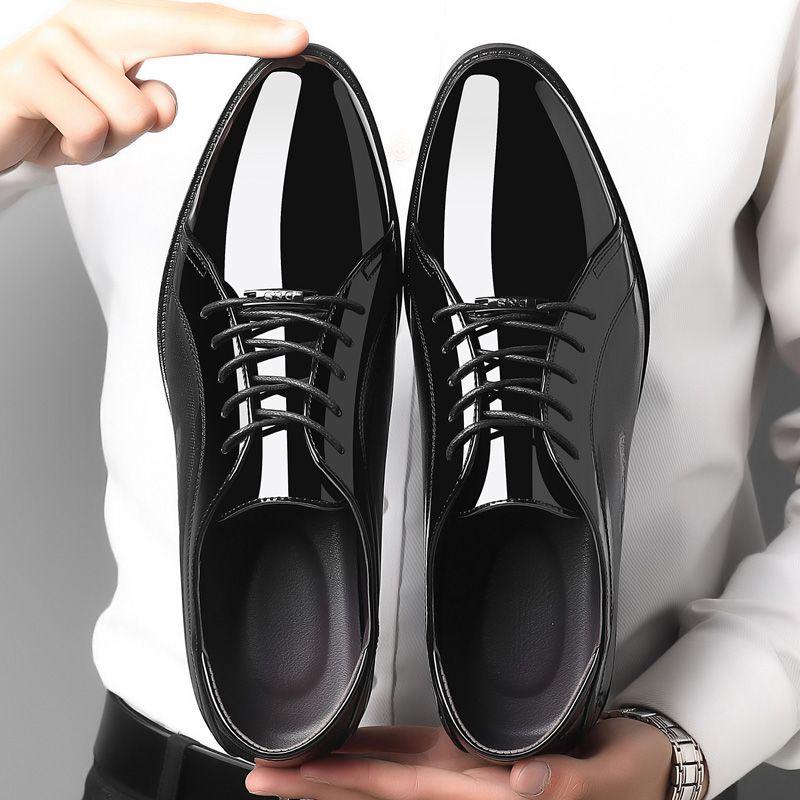 Bright Upper Black Social Shoe Male Spring Autumn Luxury Designer Casual Business Party Cheap Clearance 39 Men's Formal Shoes