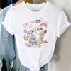 Women Ice Cream Casual Cute Beach 90s Cartoon Short Sleeve Graphic Summer Fashion Print Female Clothes Tops Tees Tshirt T-Shirt