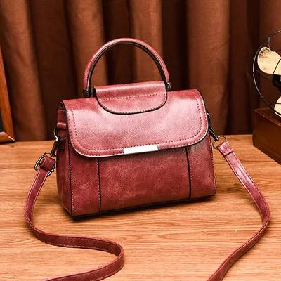 New Retro Fashi Pattern Leather Crossbody Bags for Women Designer Small Handbags Chain Shoulder Messenger Bag Mini Purses