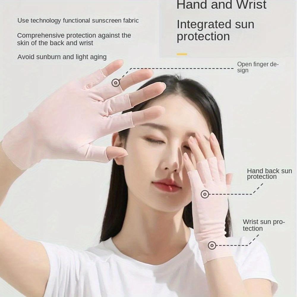 1 Pair Fingerless Gloves Summer Sunscreen Protection Multicolor Gloves Woman Driving Gloves Stretch Female Touchscreen