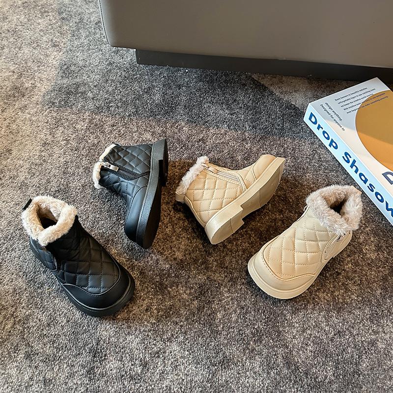 New Arrival Children's Winter Boots with Fleece Lining for Girls - Thick Wool Lined Snow Boots for Kids