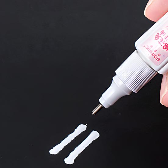 2Pcs Correction Fluid Quick-Drying White-Out Pen 12ml Large Capacity Strong Coverage Traceless Correction Pen for Students School Office Supplies