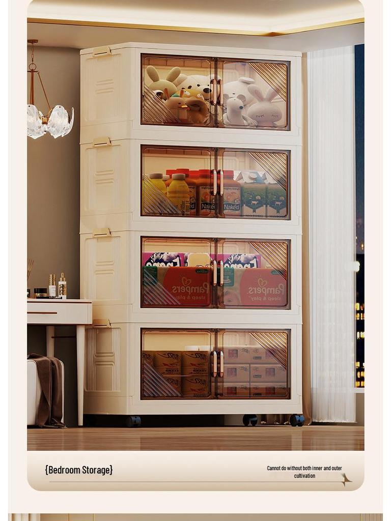 Foldable Multi-Layer Storage Cabinet for Clothing, Snacks, Books, and Toys