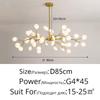 Nordic G4 Led Chandelier Lighting Modern Branch Pendant Light Living Room Gold / Black Art Decor Indoor Lighting(bulb NOT Included)