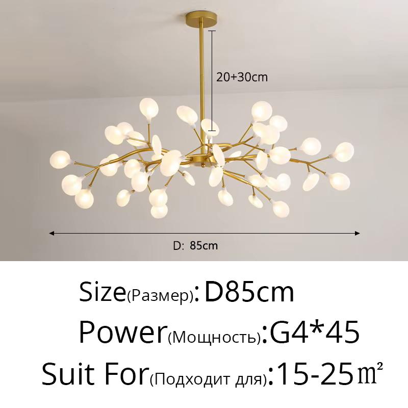 Nordic G4 Led Chandelier Lighting Modern Branch Pendant Light Living Room Gold / Black Art Decor Indoor Lighting(bulb NOT Included)