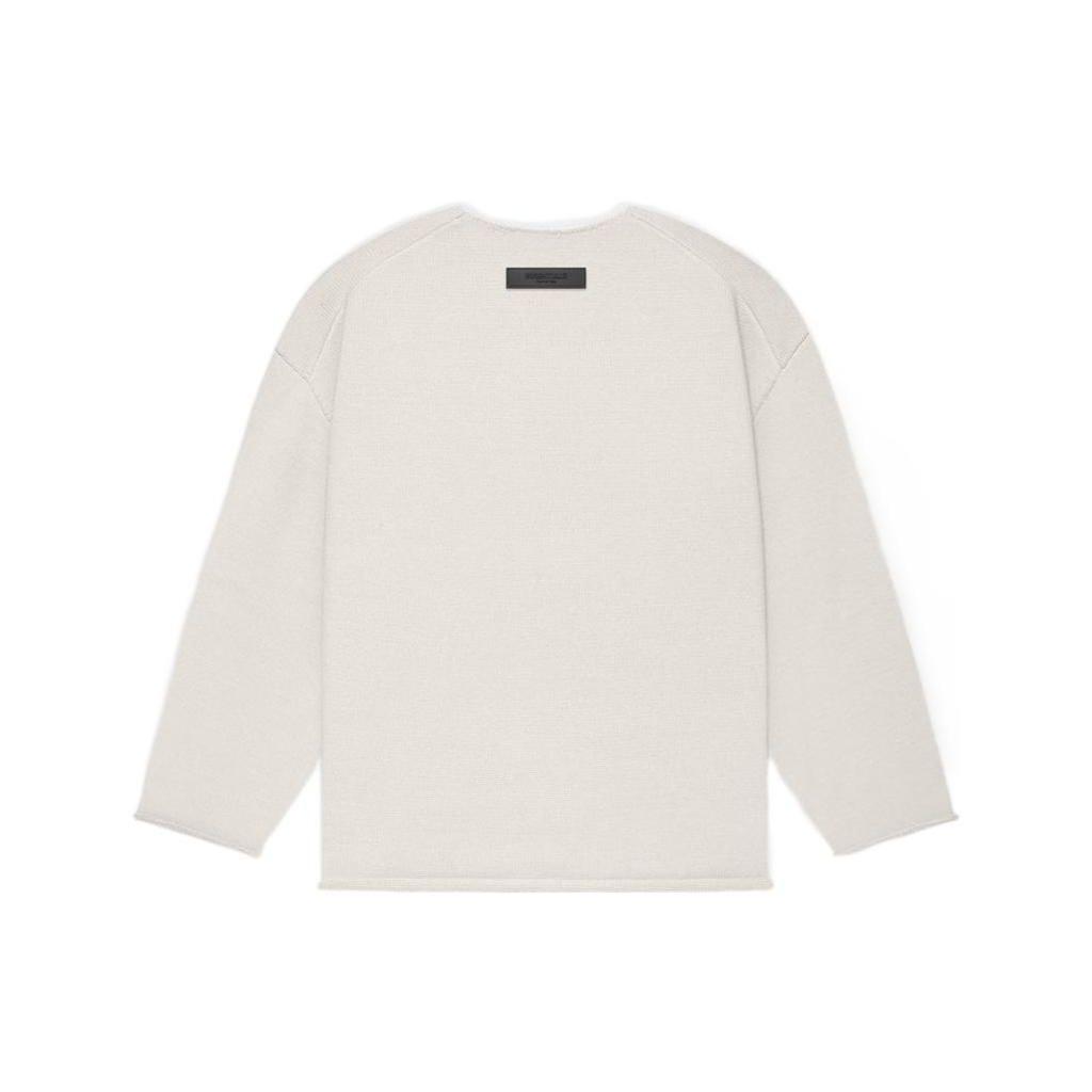 Fear of God Essentials 1977 Series SS22 Raw Edge Sweater With Flock Lettering Long Sleeve Men Sweater Wheat FOG-SS22-121
