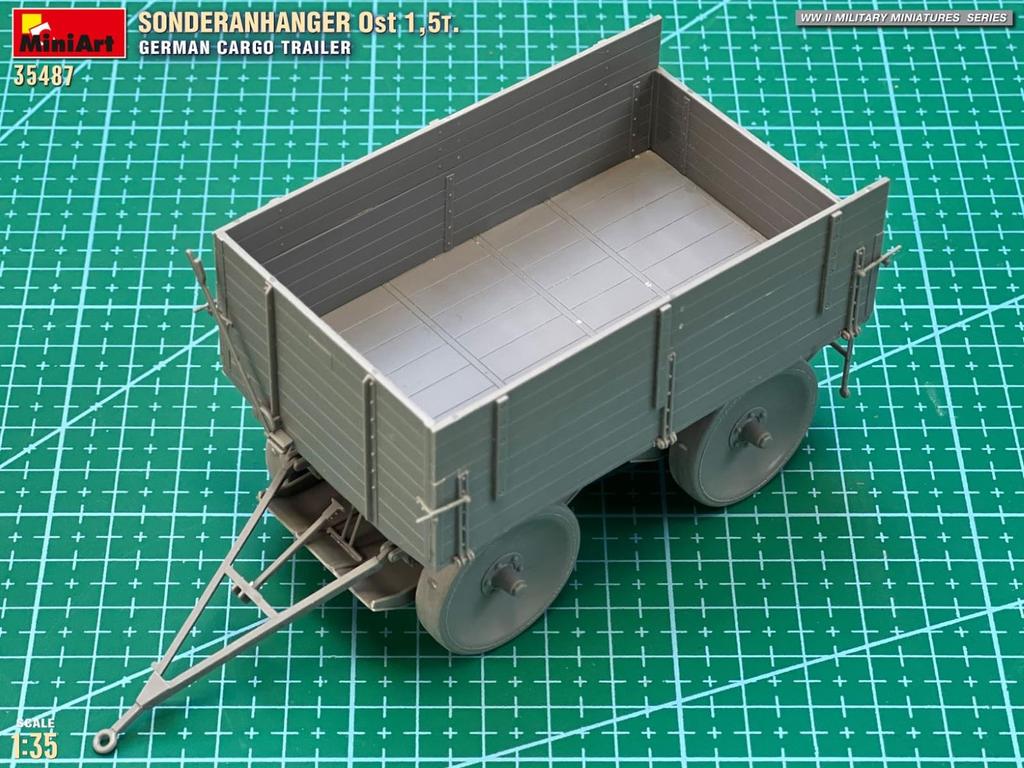 Miniart Scale Sonderlan Hangar Ost German Cargo Trailer Plastic Model Kit MA35487 1/35 1.5-Ton (Truck)