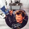 French legendary rock singer and actor Johnny Hallyday Round Carpet Soft Home Decoration Corridor Table and Chair Anti slip Outdoor Floor Mat rug H21