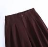 2026 Spring Women's High-Waisted Wide-Leg Pants - Titanium Gold Cotton, Slimming and Versatile 