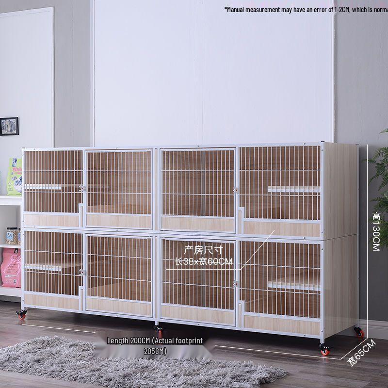 Three-Tier Solid Wood Cat Breeding & Boarding Cage with Birthing Room