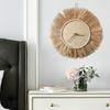 Silent Clock Rustic Non Ticking Wood Hand Woven Clock Decor for Living