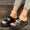 fashion 2024 New Summer Slipppers Style Comfortable Thick-soled Wear-resistant Sexy Belt Buckle Outer Wear Beach Flip-flops Sandals Shoe