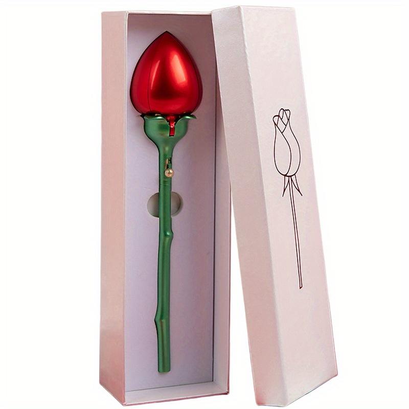 

Элегантная металлическая шкатулка для украшений в форме розы с автоматическим открыванием, Идеально подходит для колец, ожерелий, серег, Прекрасный подарок на свадьбу, годовщину красный