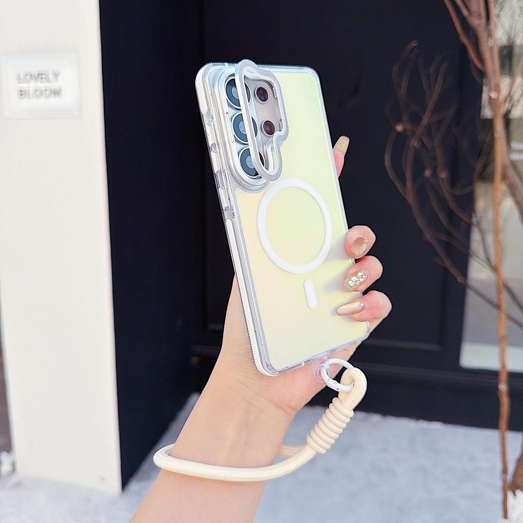 Samsung S26 Ultra Case: Anti-Drop, Color-Changing Dragon Lens Film, with Magnetic Suction Stand for S23