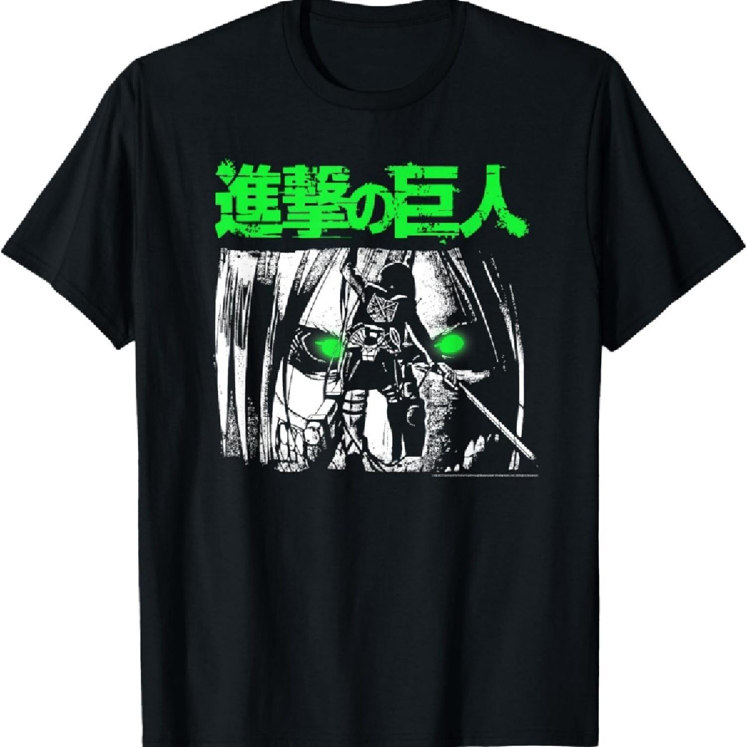 

Аниме-футболка Титан с зелеными глазами XXXXXL чёрный