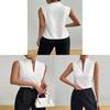 Polyester Sleeveless V Neck T Shirt For Women With Splicing Detail For Casual Summer Wear