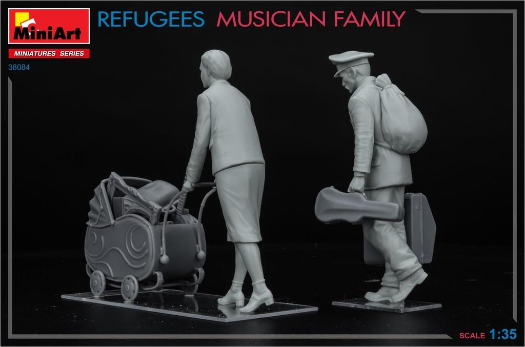 Miniart Refugee Musician Family Plastic Model MA38084 1/35