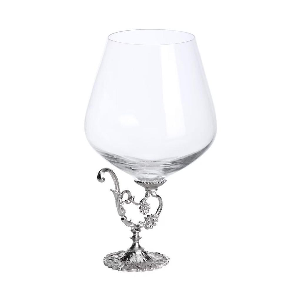 Baroque Retro Carved Metal Base Wine and Champagne Glass