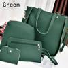4Pcs Ladies Handbags Female Pu Leather Shoulder Messenger Bags Women Composite Bags Tote Bag Bolsa Feminina Crossbody Bag