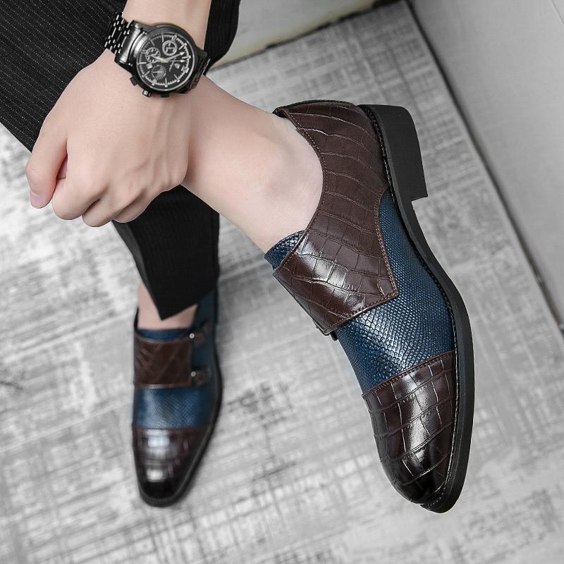 Neue Herrenschuhe Lässig PU-Leder Formelle Schuhe Herren Schwarz Oxfords Hochzeitsschuhe Klassische Monk-Schuhe Große Größe 38-48