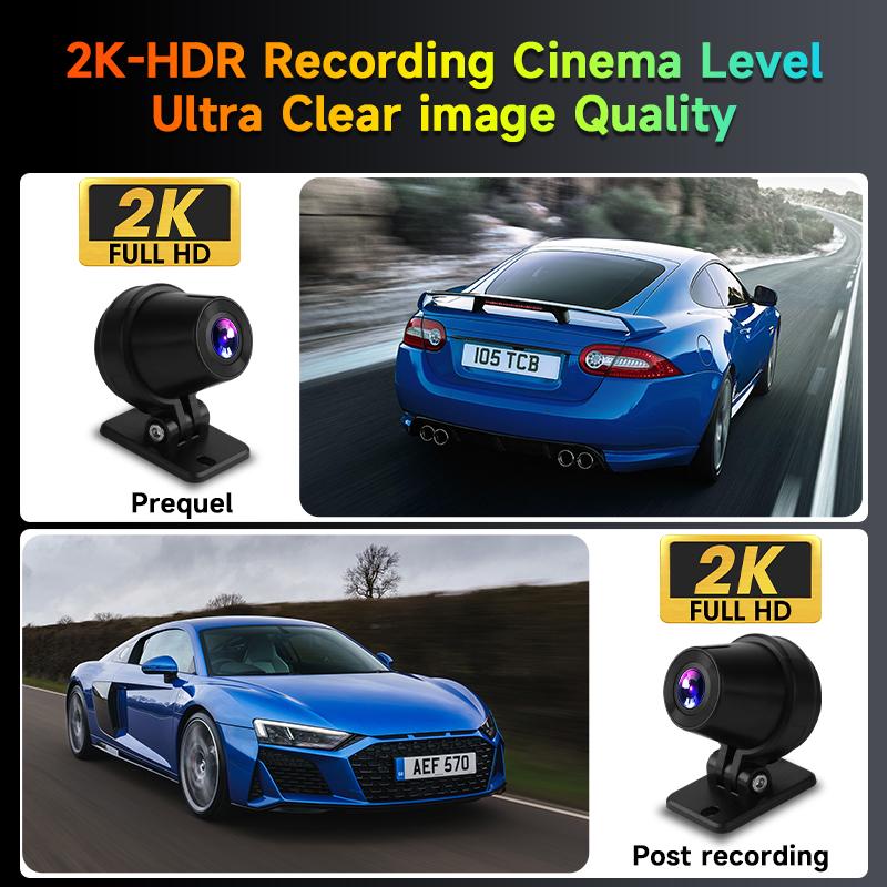 5" Motorcycle 2K DVR Wireless Carplay Android Auto Portable Screen GPS Navigation IPX7 Waterproof Monitor Dash Cam Bluetooth