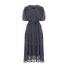 SELLY'S Chiffon Flower Puff Short Sleeve Long Dress_I6B-Cop008