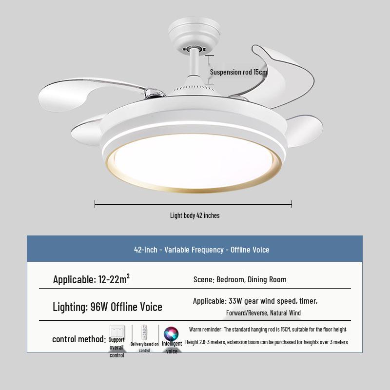 2026 New Model Flush Mount Ceiling Fan with Integrated Light for Living, Dining & Bedroom