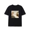 Humorous Cat and Adam Creation Parody Graphic TShirt Casual Crew Neck Tee Fit Short Sleeve for Adult Summer Casual Fashion Top