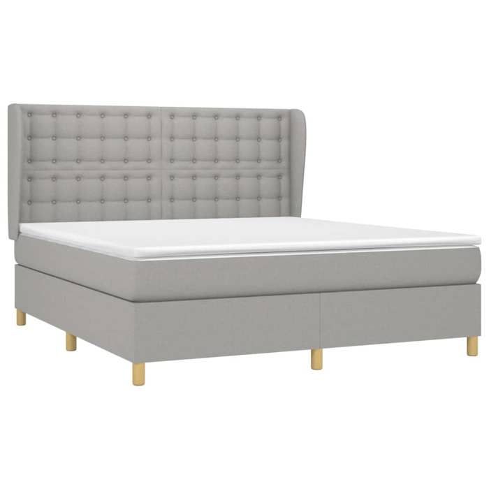 Maison Exclusive - Sommier à lattes de lit avec matelas Gris clair 180x200cm Tissu