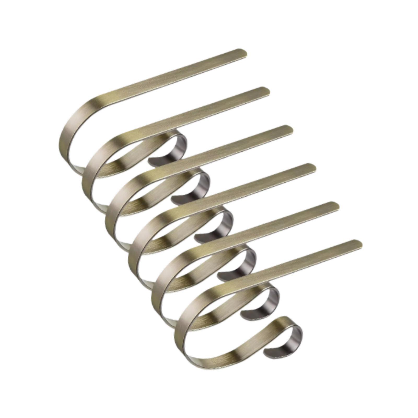 

6x Christmas Stocking Holders Anti Slip Iron Christmas Decoration Mantel Stocking Hooks for Staircases Party Shelf Festival Desk