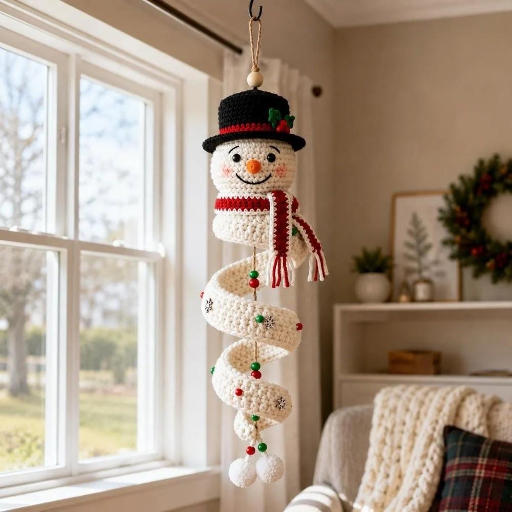 Soft‑Yarn Snowman Spiral Crochet DIY Kit Handmade Gift DIY Crochet Santa Claus Decor Holiday Party