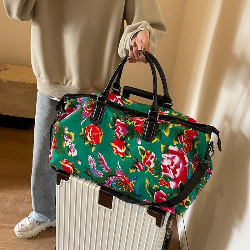 KANDEXS Ethnic Floral Large Capacity Travel Gym Bag