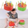 Wooden Catching Worms Game Color Sorting Educational Apple Game For Toddlers