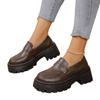 Thick-soled heightening small leather shoes women's fashion French one-pedal retro large-size single shoes loafers women's shoes versatile