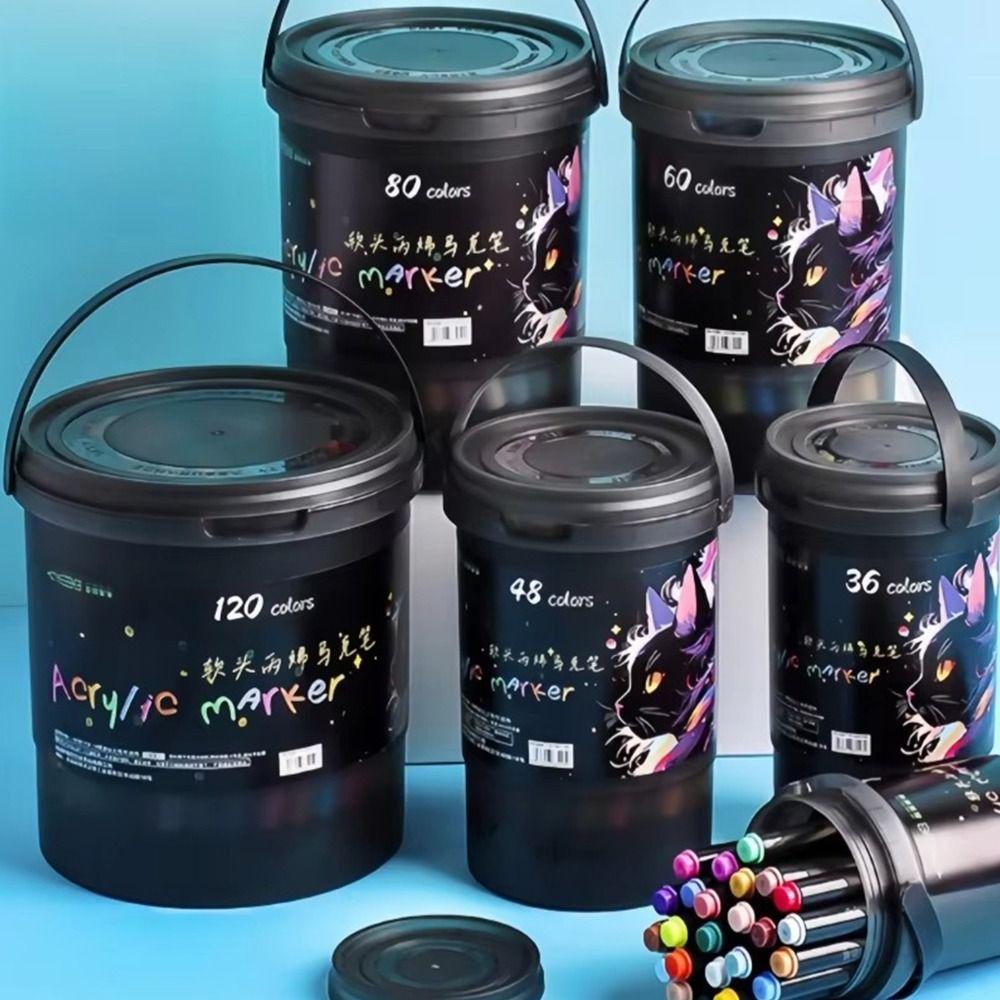 Non-toxic Acrylic Marker Pen Multiple Colors Soft Headed Marker Kindergarten Painting
