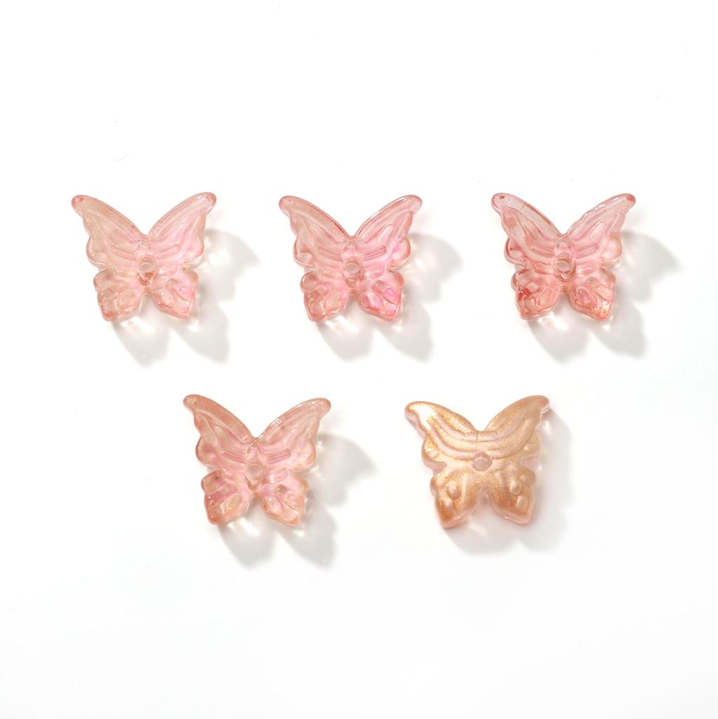 10 ks Skleněné motýlkové korálky s ocáskem Volné distanční korálky pro výrobu šperků DIY Náramek Náhrdelník